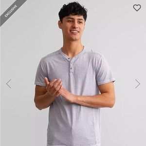 Men’s Buckle Black Burnout Henley in Lavender Grey, XXL